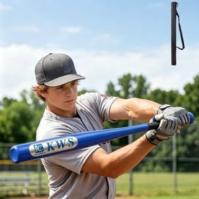 28" 2.2 lbs Kids Heavy Weight Baseball Training Bat for Daily Practice, Carbon Steel, Anti-Rust Baking Paint, Non-Slip Pro-Grip, Dent & Bend Resistant, Includes Carrying Bag, Blue