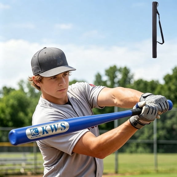 28" 2.2 lbs Kids Heavy Weight Baseball Training Bat for Daily Practice, Carbon Steel, Anti-Rust Baking Paint, Non-Slip Pro-Grip, Dent & Bend Resistant, Includes Carrying Bag, Blue