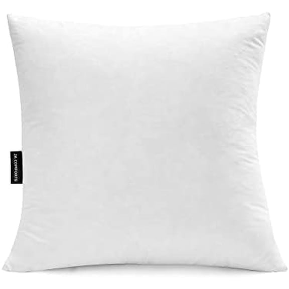 28×28 Premium Goose Down Feather Throw Pillow Inserts(Set of 1)-5% Down Filling,High Filling Weight,250 TC Cotton Cover, Square, White