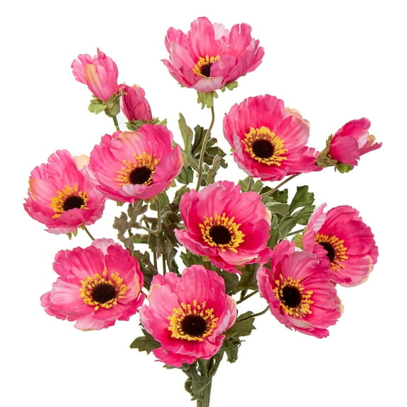 28.3" Pink Artificial Poppy Flowers 3Pcs Silk Fake Poppy Flowers Real Touch Long Stem with 4 Heads for Centerpiece Bouquet Table Home Decoration