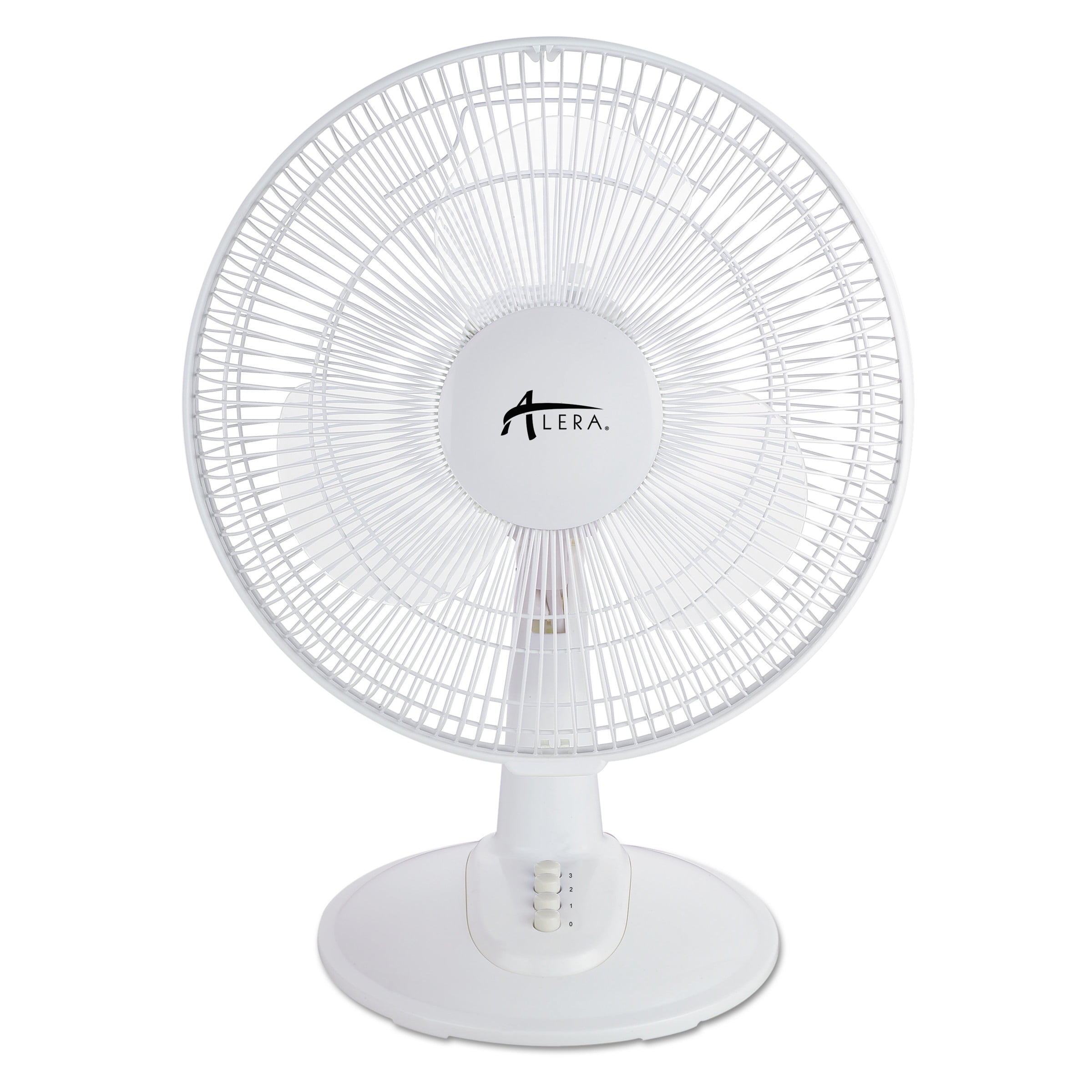 Alera 12" 3-Speed Oscillating Desk Fan, Plastic, White -ALEFAN122