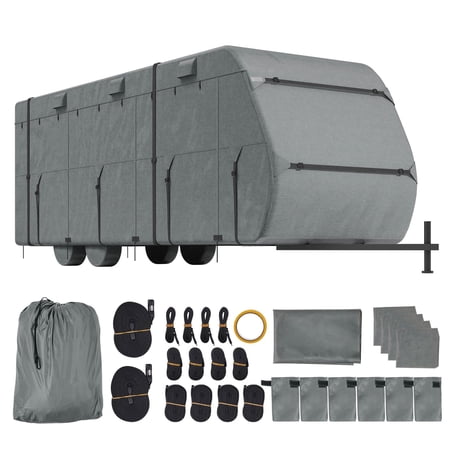 28-31 ft Travel Trailer RV Cover, Fit 28-31 ft RVs, 28-31 ft RV Cover, Waterproof, with Storage Bag, Waterproof and Tear-Resistant, for patio backyard trailer garden camping and storage use