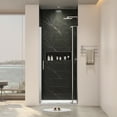 thumbnail image 1 of 28-32"W X 72"H Pivot Shower Door with Tempered Glass, Brushed Nickel, 1 of 9