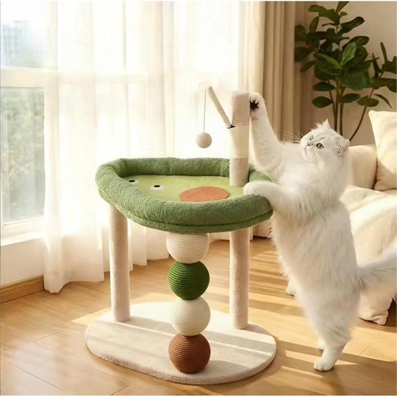 , 28.35" H(72cm) Tree/ Tree Tower with Bed, Posts for Indoor Cats with Plush Ball , Small Tree for Kittens/Cats Playing (28 in Tree)