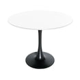 thumbnail image 1 of 28.35 x 35.43 x 35.43 in. Bristol Mid-Century Modern Round Dining Table with Wood Top & Iron Pedestal Base with Gloss Finish, Black & White, 1 of 1