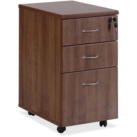 28.4 x 15.8 x 22 in. Walnut Freestanding Mobile BBF Pedestal