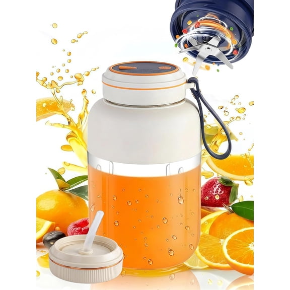 28/45 oz Portable Wireless Juicer Cup – 180W Blender with 38 Blades, USB Rechargeable Personal Size Blender for Smoothies & Fruit