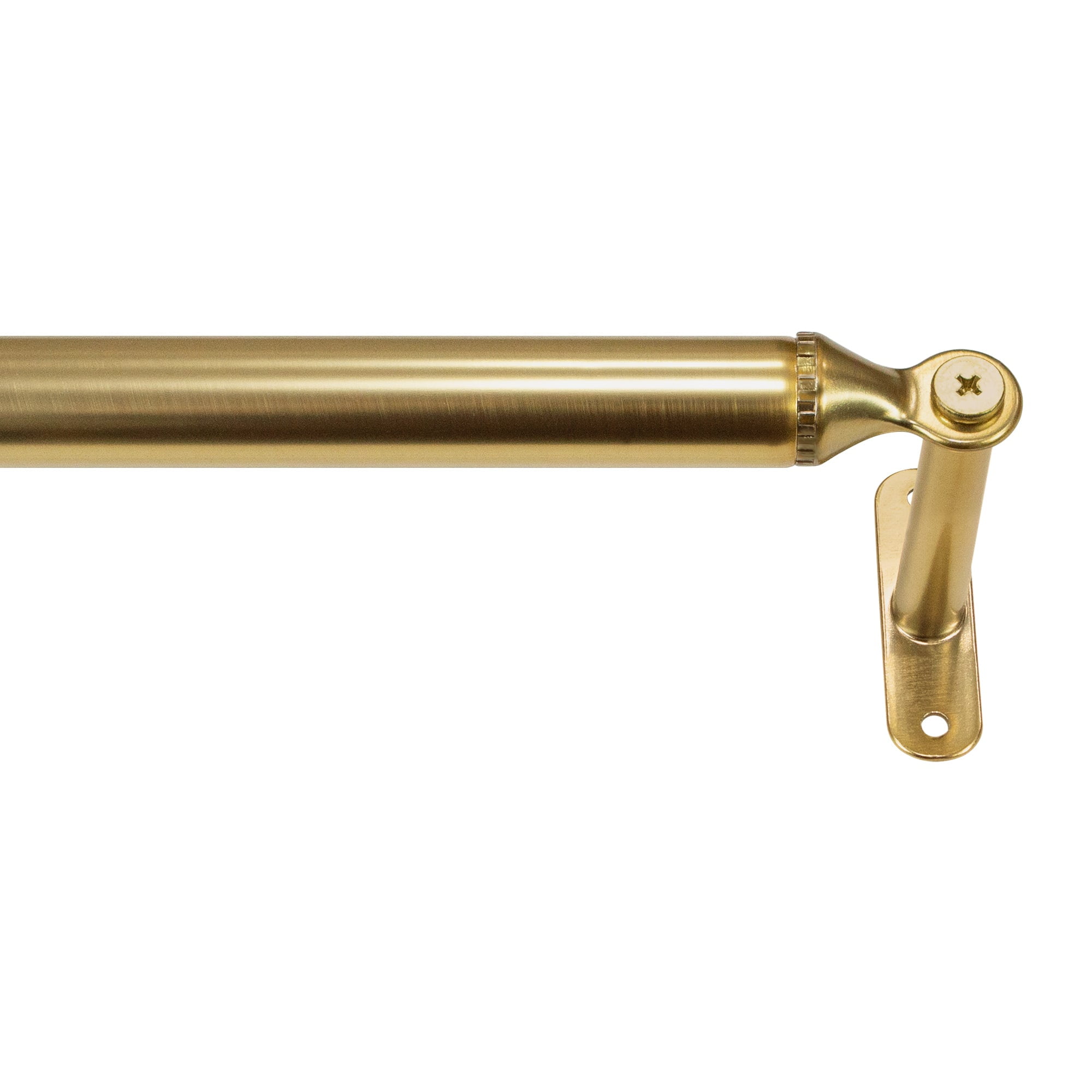 28"-48" 7/8" dia. Decorative Screw Curtain Rod_Brass