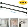 thumbnail image 1 of BEAMNOVA 28"-44" Adjustable Tension Curtain Rod, No Drilling Telescopic Tension Rods for Wardrobe Closet Windows Curtains, Black (2 Pack), 1 of 8