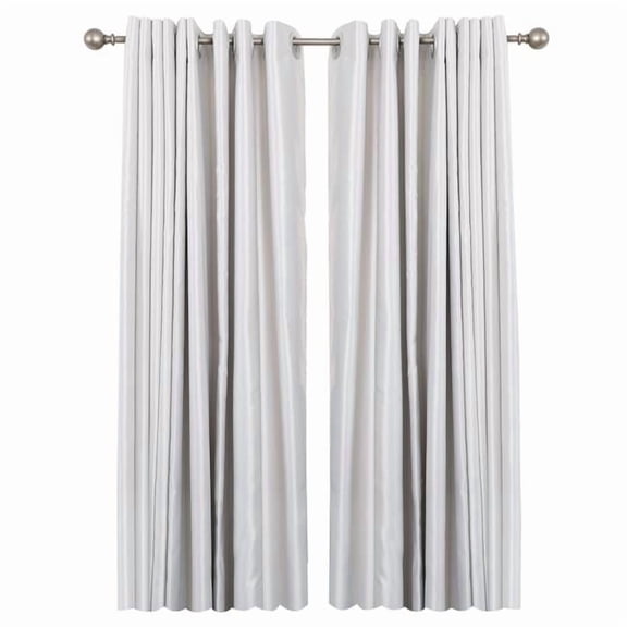 28-48 in. Adjustable Curtain Rod with Round Finials - Satin Nickel