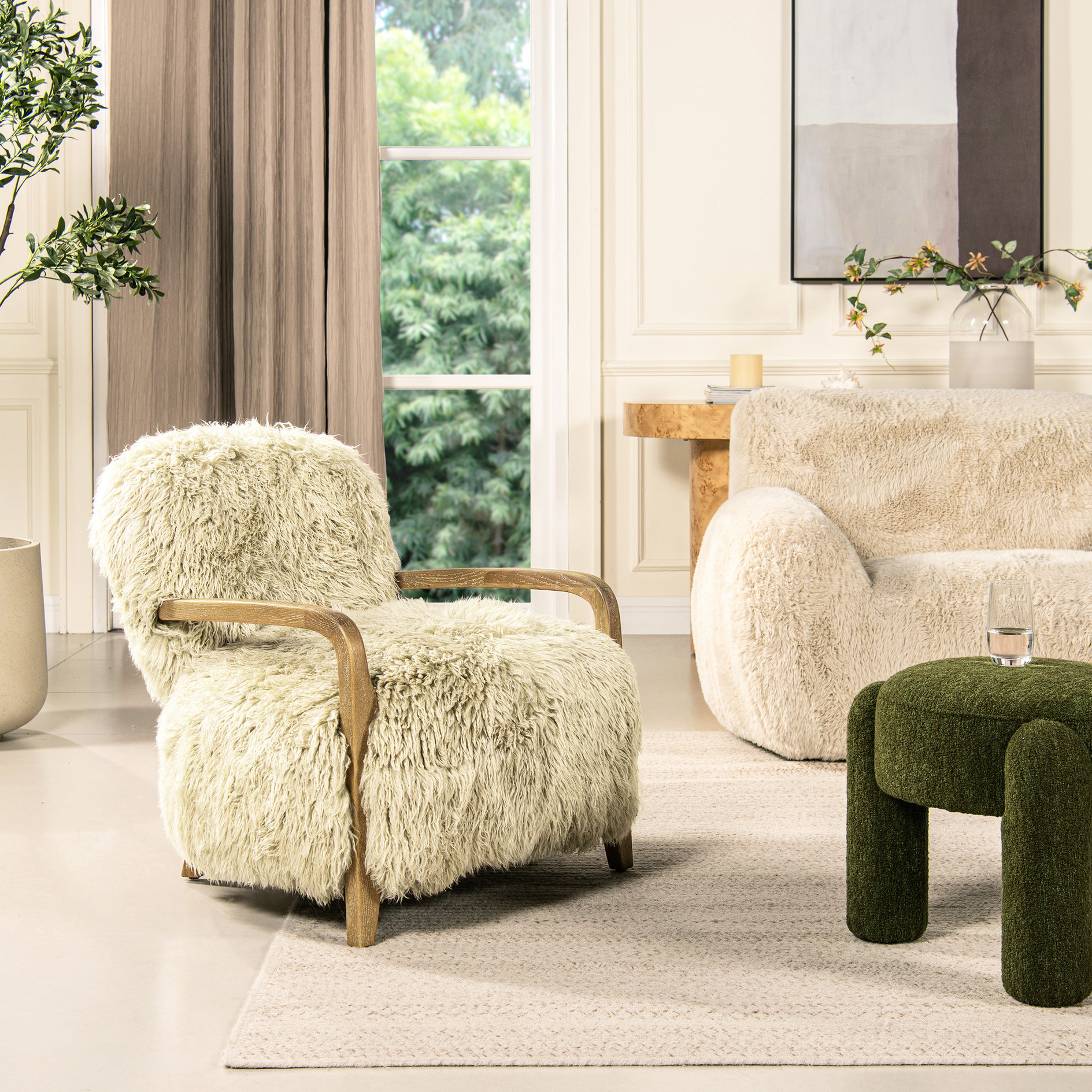 28.5" Depth Accent Arm Chair | Fits Various Interior Colors | Long ...