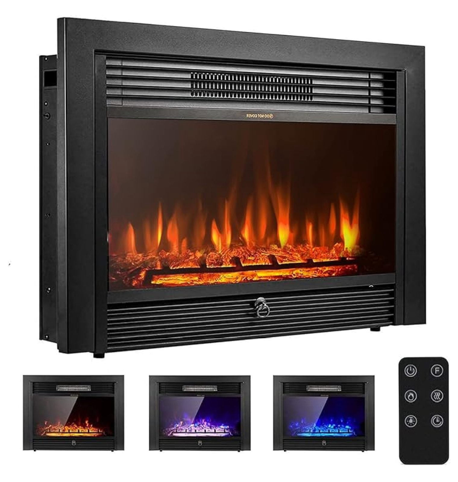 28.5" Electric Fireplace Insert, Wall Recessed/Mounted or Freestanding