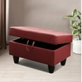 thumbnail image 1 of 28.5'' Ottoman with Storage, Storage Ottoman Foot Rest for Living Room,Faux Leather Storage Ottoman,Red, 1 of 7