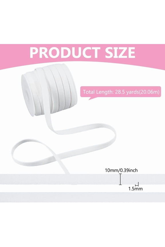28.5 Yard White Underwire Replacement Bra Cover 3/8 Inch Bone Casing Boning Cover for Corsets Lingerie Hats Bridal Gowns Evening Gowns Sewing Accessories and DIY Bra Supplies