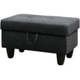 thumbnail image 1 of 28.5-inch Entryway Ottoman Bench with Storage, Multipurpose Foot Rest Sofa Stool Black Grey, 1 of 4
