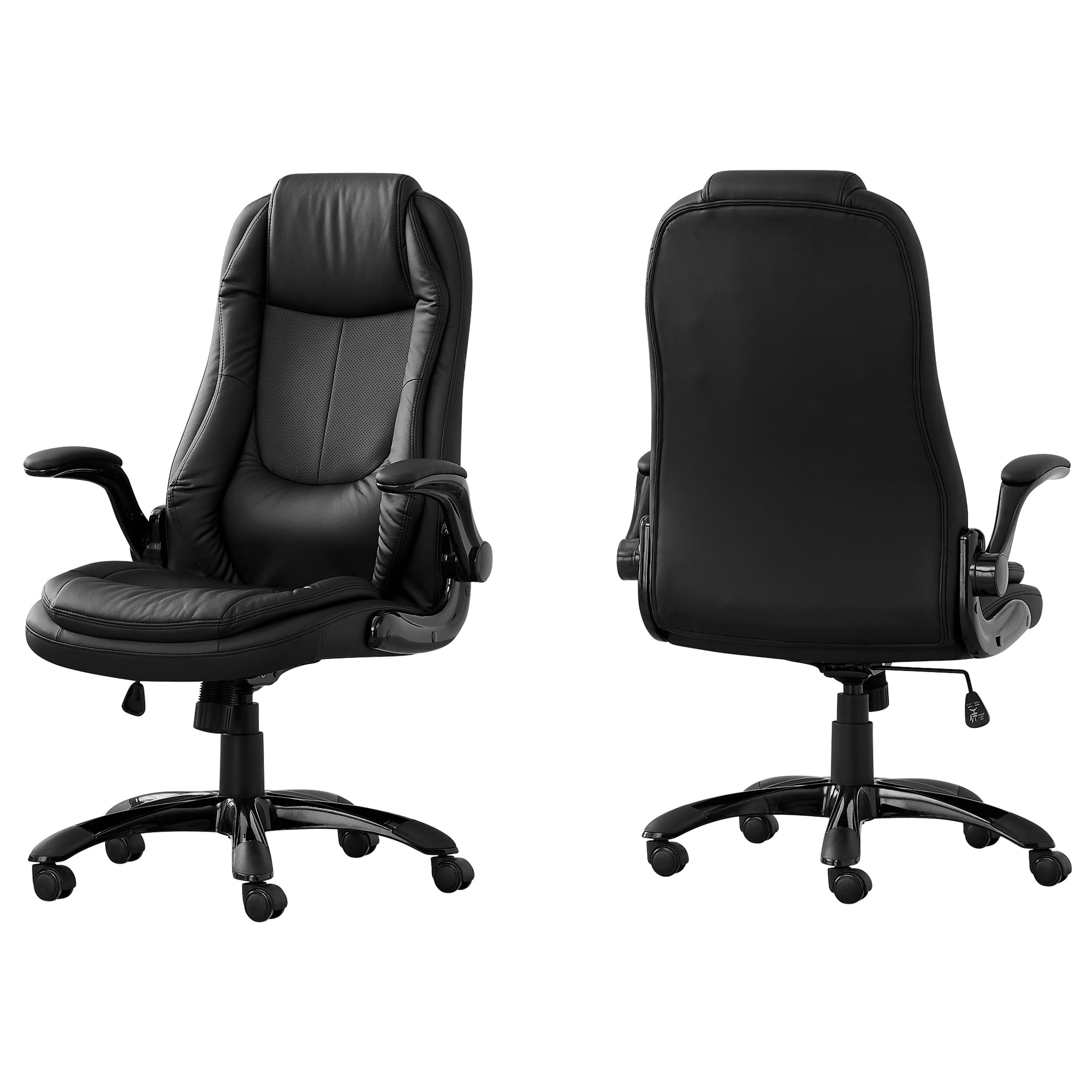 Black High Back Adjustable Leather Executive Office Chair