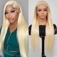 thumbnail image 1 of 28" 5 x 5 Lace Front Wigs Human Hair Pre Plucked, 180% Density, 613 HD Lace, 1 of 7