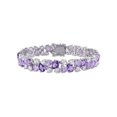 thumbnail image 1 of 28.50 Carat (Ctw) Amethyst, Rose De France, Lab Created White Sapphire Bracelet in Sterling Silver, 1 of 4