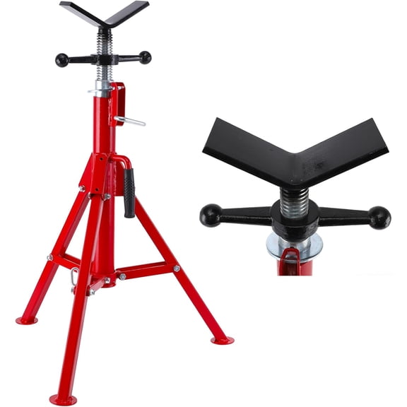 28-52 In Adjustable Welding Pipe Stand 2500 lbs 1/8-12 In V-Head Foldable