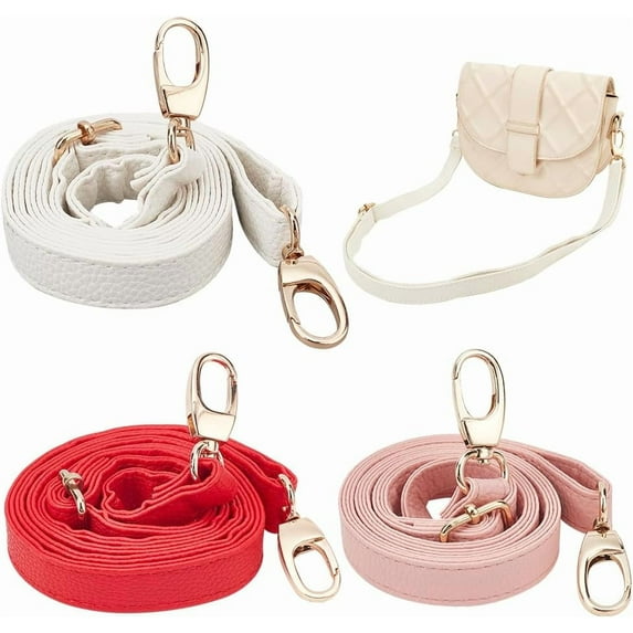28.54-51.96 Inch PU Leather Adjustable Purse Straps 3 Colors DIY Handbag Strap 3Pcs Shoulder Crossbody Bag Strap for Bag Strap Replacement Accessories
