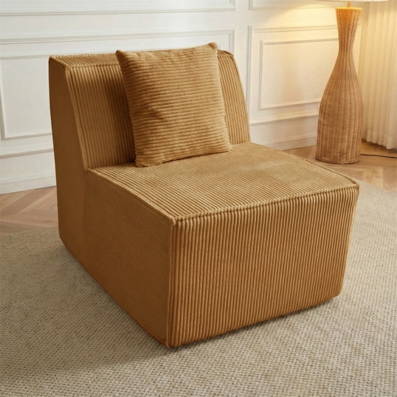 28.54" Boneless Sofa Chair,Bean Bag Chair for Living Room,Bedroom Office,Floor Lounger for Full Body Relax, Brown