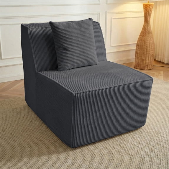 28.54" Boneless Sofa Chair,Bean Bag Chair for Living Room,Bedroom Office,Floor Lounger for Full Body Relax, Gray