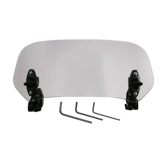 28.5cm Motorcycle Windshield Grey Lens Adjustable Clip Windshield Extension Universal Fit for Most Motorcycle Scooter