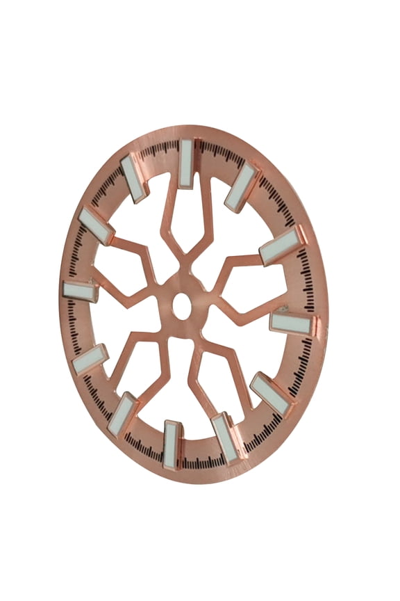28.5mm C3 Green Luminous Hollow Watch Dial Face Modify Part for Japanese NH70 Movement Accessories, Rose Gold