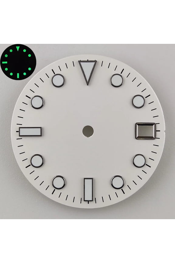 28.5mm White Watch Dial  Replacement Dial Compatible with NH35/NH36 Automatic Movements