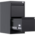 thumbnail image 1 of 28.7"H Metal Office File Cabinet – Lockable 2-Drawer Storage for Letter, Legal, A4 & F4 Documents, Home Office, Dorm, Small Business, Black, 1 of 9