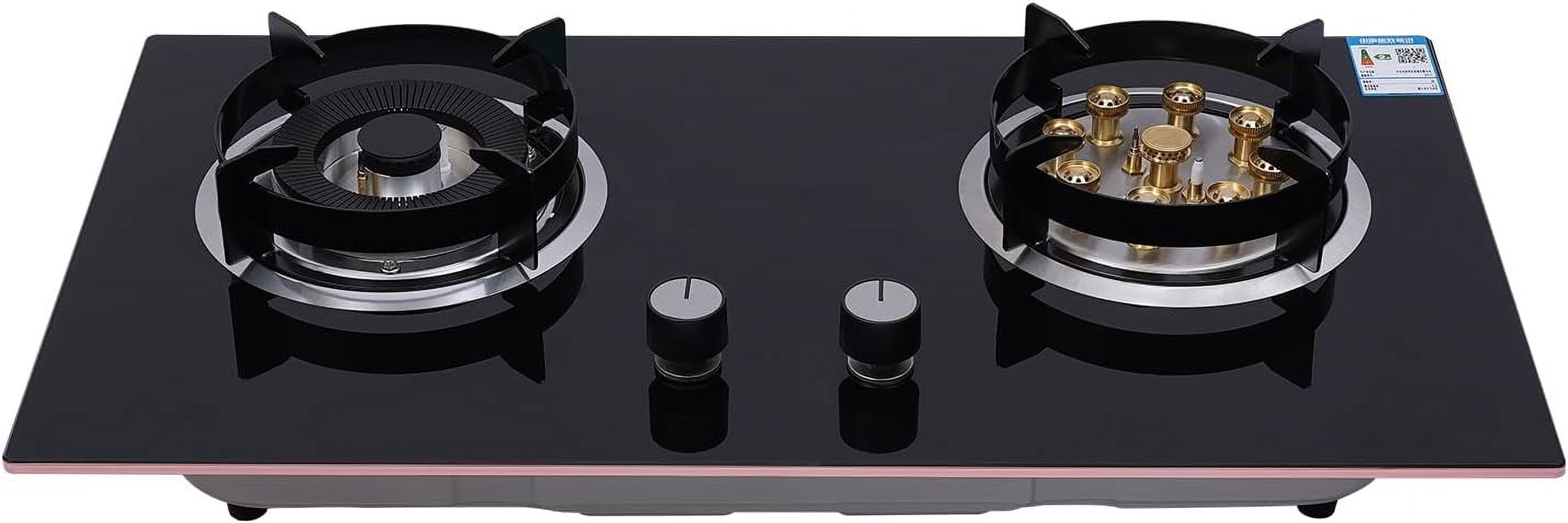 28.7 Inch Built-in Gas Cooktop, 2 Burner Tempered Glass Stovetop for ...