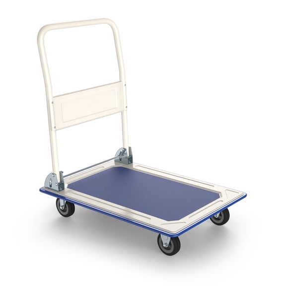 28.7" X 18.5" X 31.4" 330LBS Blue Foldable Platform Truck Dolly Platform Cart