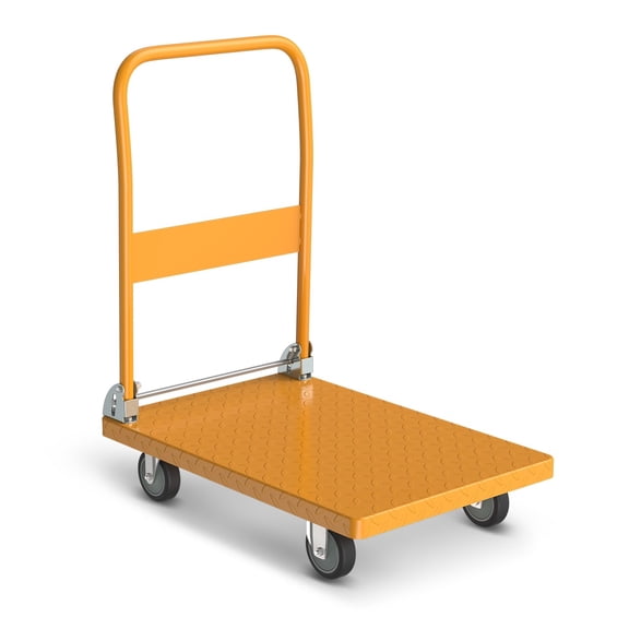 28.7" X 18.5" X 32.6" 770LBS Yellow Foldable Platform Truck Dolly Platform Cart