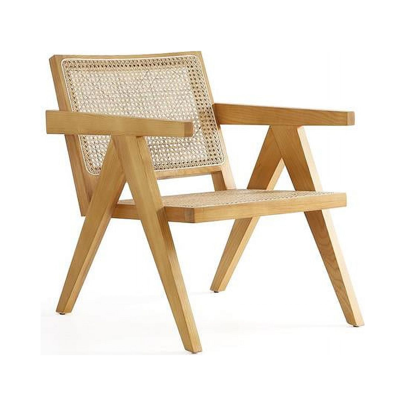 Hamlet Nature Cane and American Ash Wood Accent Chair