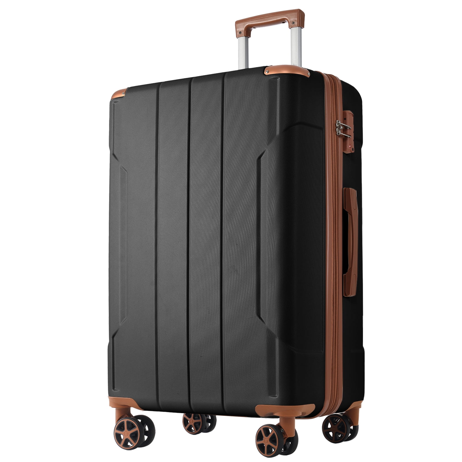 28" ABS Checked Luggage with TSA Lock, 25% Expandable, Double Spinner Wheels, 3-Level Telescopic Handle, Lightweight Durable Suitcase for Extended Travel