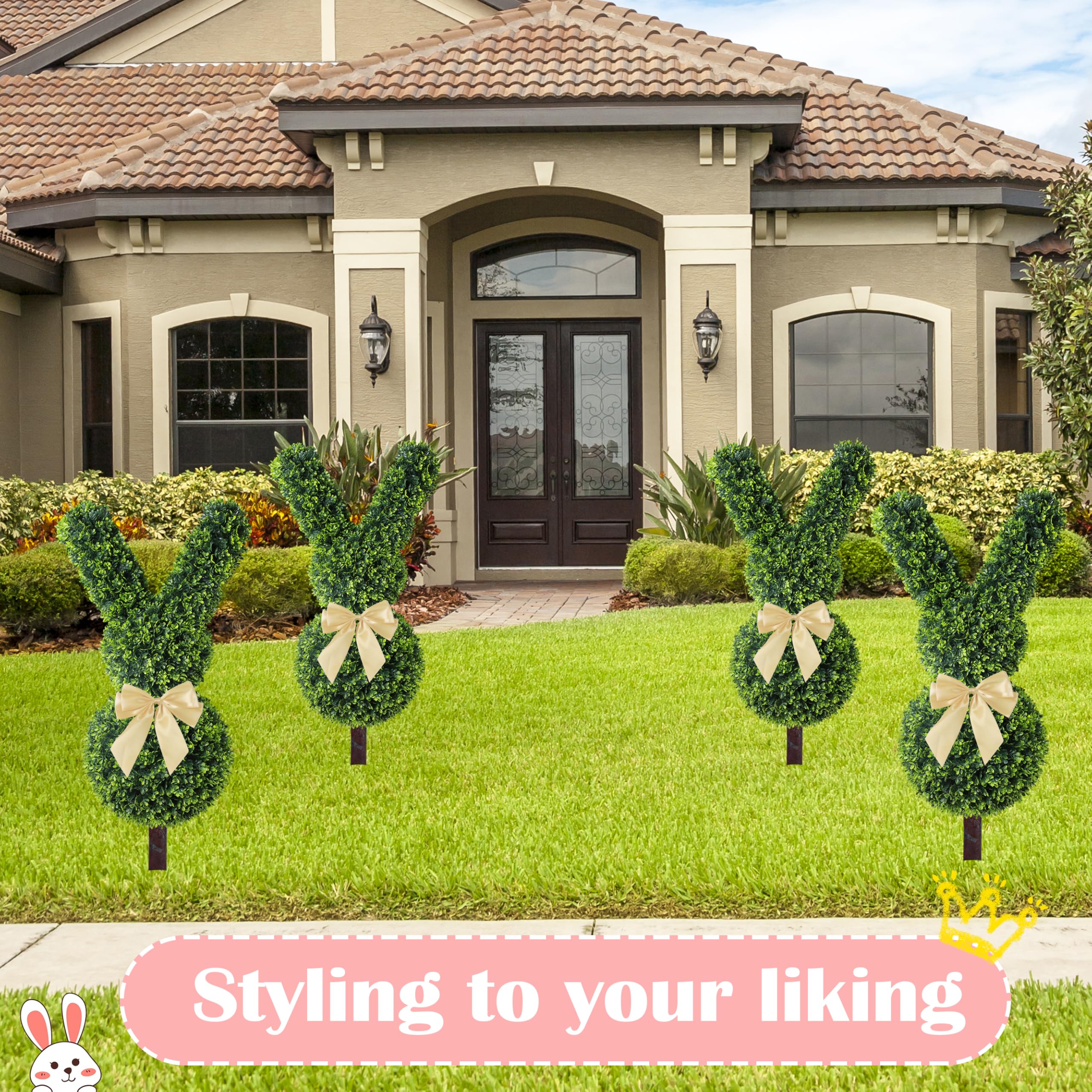 Fake Greenery CQCYD Clearance Under 5 Artificial Cedar Topiary Ball 