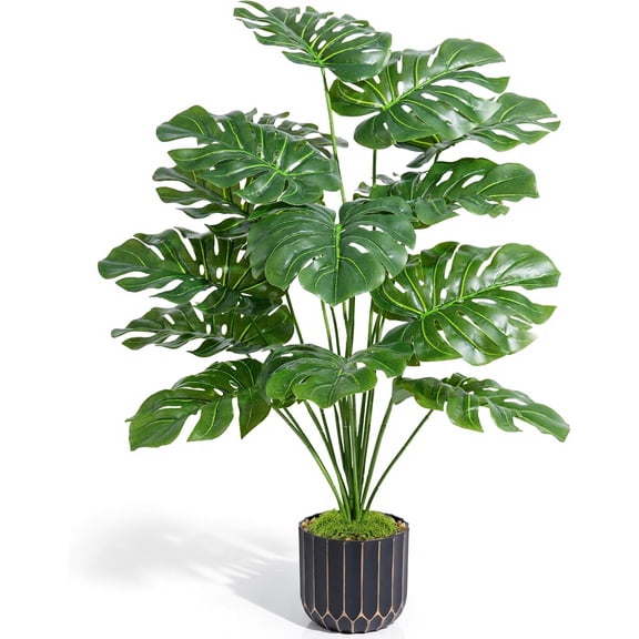 28" Artificial Monstera Plant Tall Fake Faux Plants Indoor Tree for Living Room Home House Decoration