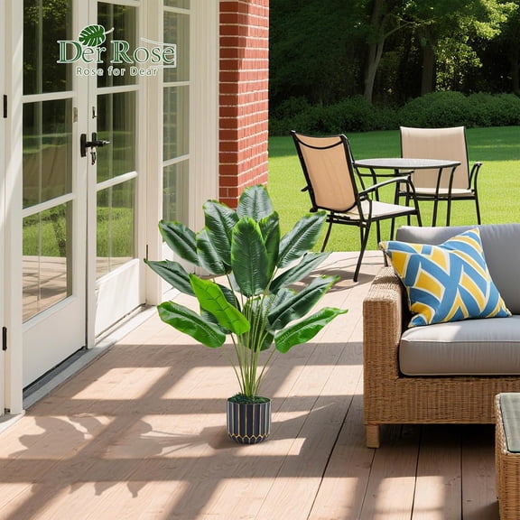 28" Bird of Paradise Artificial Plants Tropical Fake Potted Banana Tree Faux Plants Indoor and Outdoor for Home Office Living Room Porch Balcony Decor(DIY)