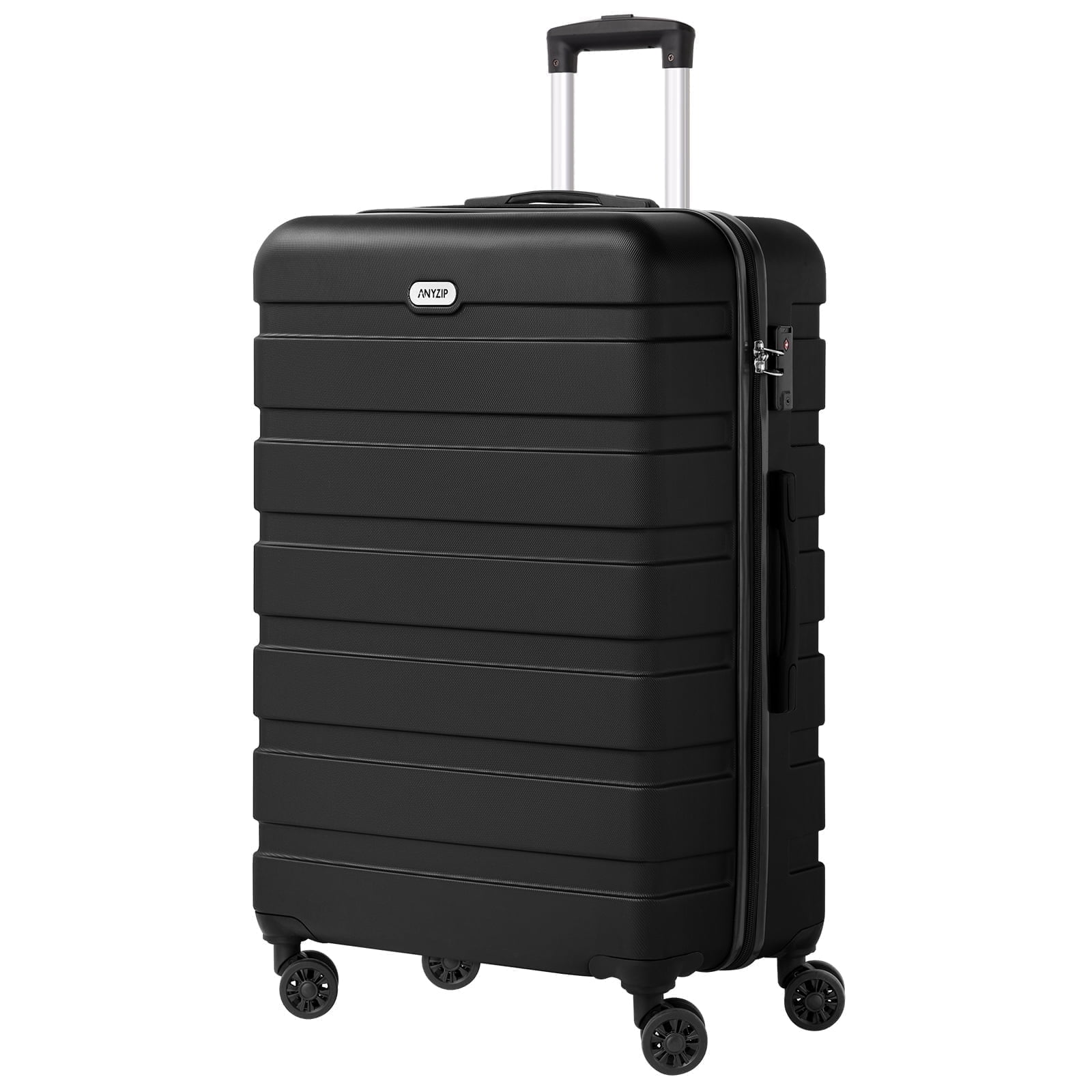 Luggage PC ABS Lightweight Suitcase with Wheels TSA Lock Hardshell Checked-Large Luggage 28 inch Black
