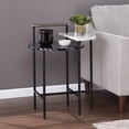 thumbnail image 1 of 28" Black Manufactured Wood And Iron Free Form End Table With Shelf, 1 of 3