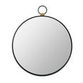 thumbnail image 1 of HomeRoots 485021 28 in. Black Round Iron Framed Accent Mirror, 1 of 1