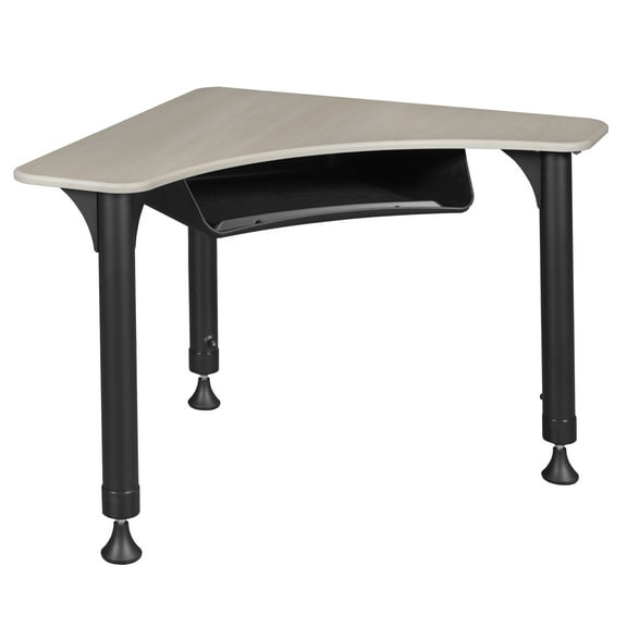 28" Boomerang Height Adjustable School Desk with Book Storage - Maple