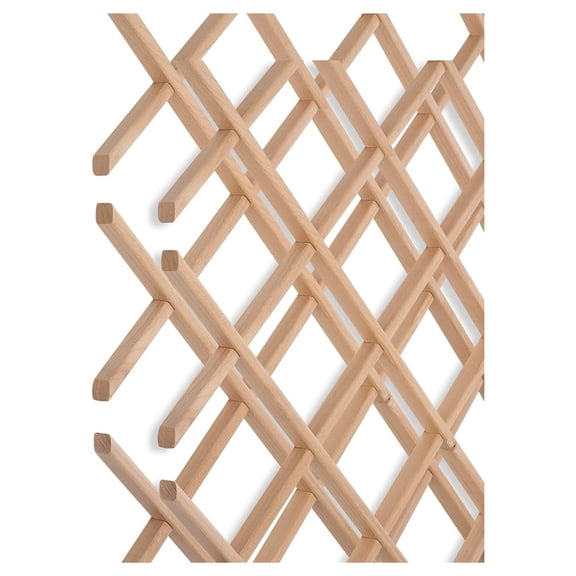 28-Bottle Trimmable Wine Rack Lattice Panel Inserts in Unfinished Solid North American Alder