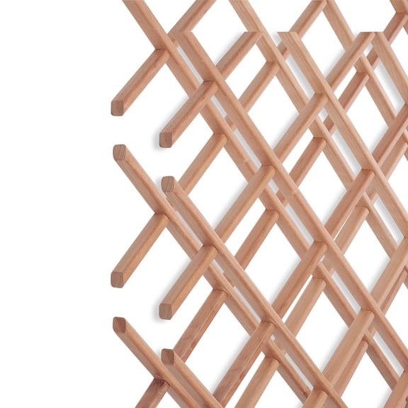 28-Bottle Trimmable Wine Rack Lattice Panel Inserts in Unfinished Solid North American Cherry