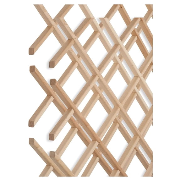28-Bottle Trimmable Wine Rack Lattice Panel Inserts in Unfinished Solid North American Hard Maple