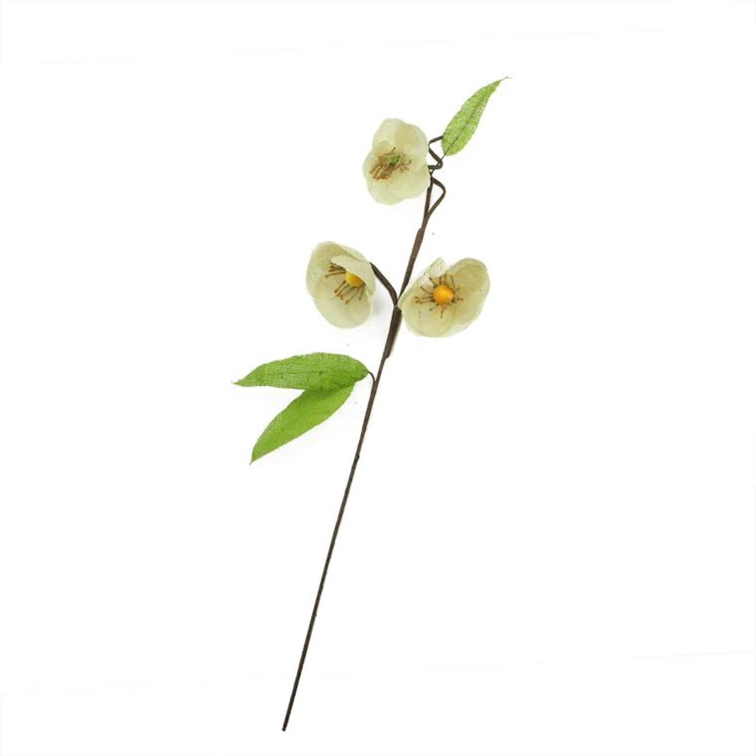 28" Brown Cream and Green Decorative Spring Floral Artificial Pick