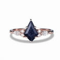 thumbnail image 1 of 28 CT Kite Cut Lab-Created Blue Sandstone and Diamond Wedding Promise Ring in 925 Sterling Silver – Elegant Jewelry for Women, Unique Engagement Ring, 1 of 6