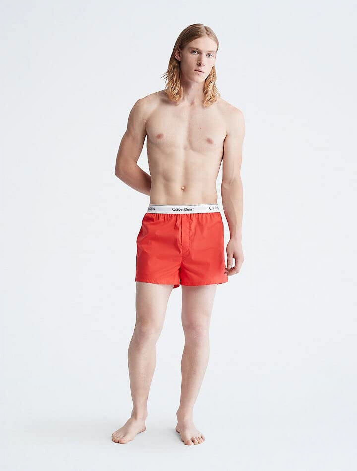 $28 Calvin Klein Modern Cotton Sleep Slim Boxer, Orange Odyssey, Sz L