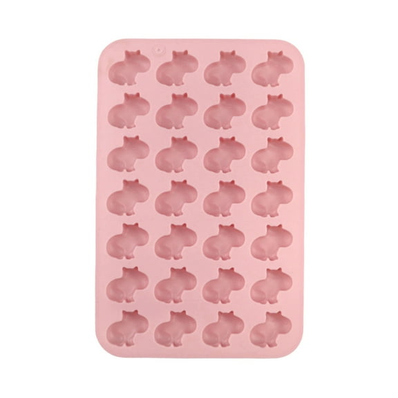 28-Cavity Capybara Silicone Mold for Candy, Chocolate, Soap, Fondant - 3D Cute Cartoon DIY Baking Mold for Ice, Pudding, Cake Decor, Party Crafts