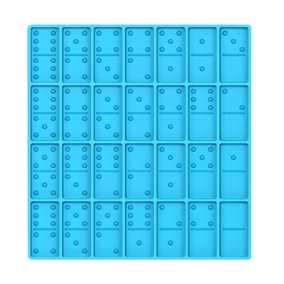 28-Cavity Domino Silicone Mold for Epoxy Resin Craft, Reusable Glossy DIY Dominoes Molds with Glitter Dried Flowers, High Temperature Resistant Flexible Chocolate Baking Molds for Game Party Decor